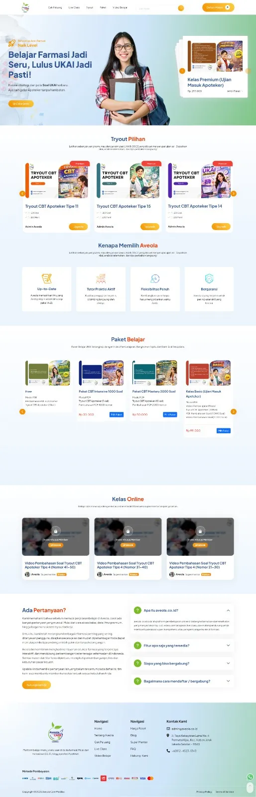
Mockup website Aveola Care